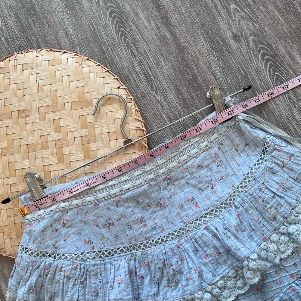 Loveshackfancy bara blue tiered ruffled mini skirt - Picture 6 of 12